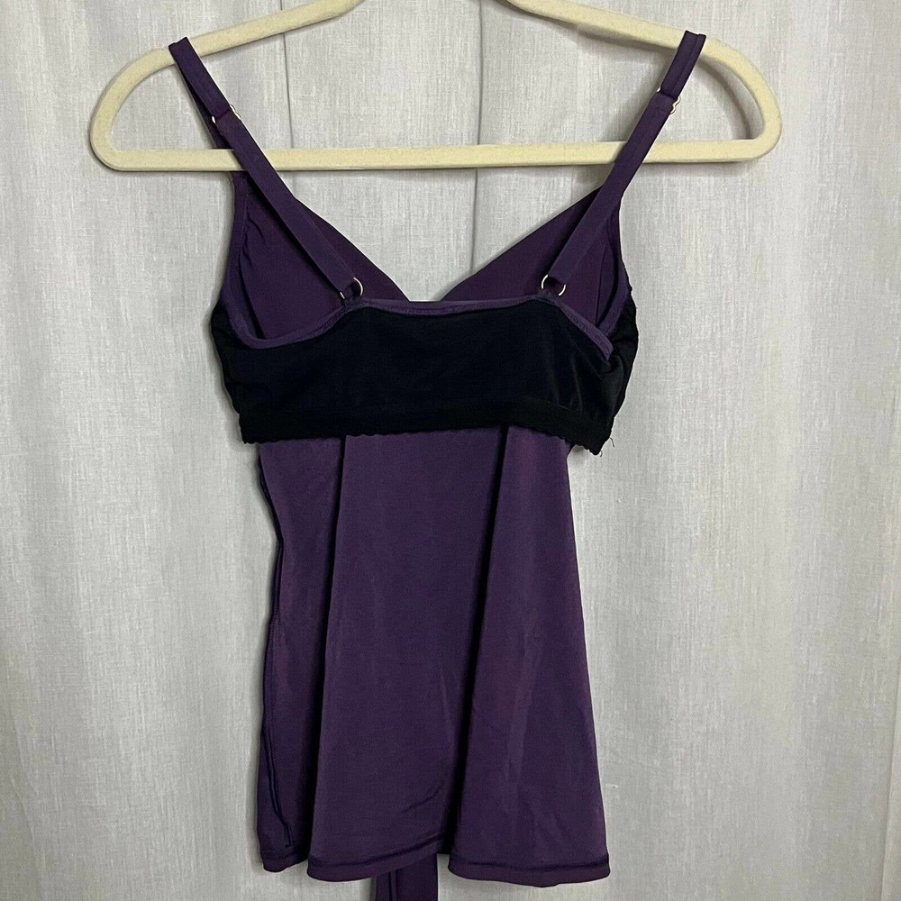 Land’s End Women's Purple Twist Front Lined & Lightly Padded Tankini Top Sz 2 - Picture 10 of 12